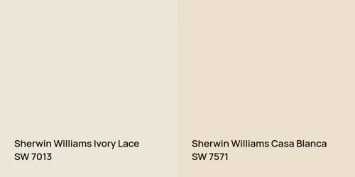 SW 7013 Ivory Lace vs SW 7571 Casa Blanca