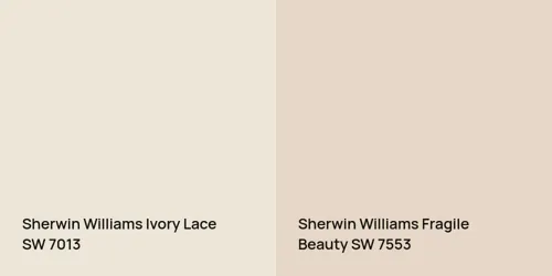 SW 7013 Ivory Lace vs SW 7553 Fragile Beauty