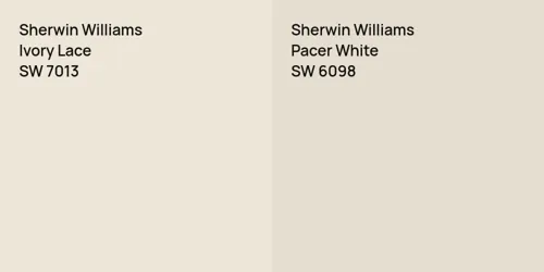 SW 7013 Ivory Lace vs SW 6098 Pacer White