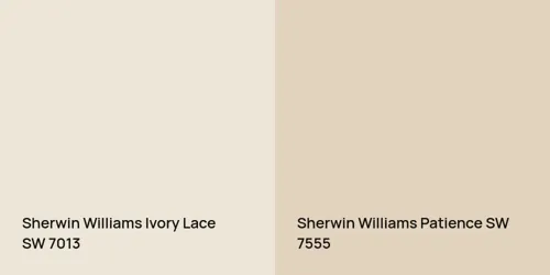 SW 7013 Ivory Lace vs SW 7555 Patience