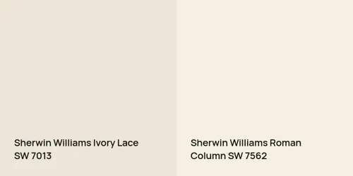 SW 7013 Ivory Lace vs SW 7562 Roman Column