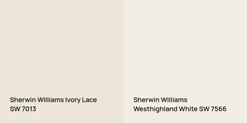 SW 7013 Ivory Lace vs SW 7566 Westhighland White