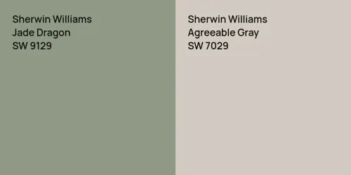 SW 9129 Jade Dragon vs SW 7029 Agreeable Gray