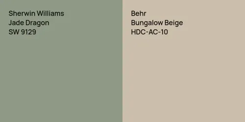 SW 9129 Jade Dragon vs HDC-AC-10 Bungalow Beige