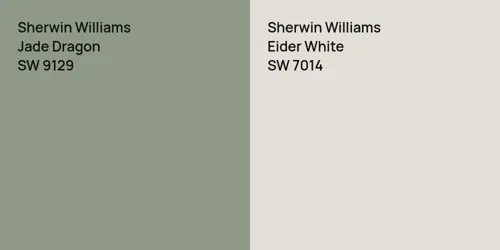 SW 9129 Jade Dragon vs SW 7014 Eider White