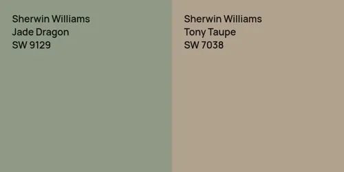 SW 9129 Jade Dragon vs SW 7038 Tony Taupe