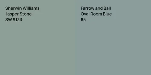 SW 9133 Jasper Stone vs 85 Oval Room Blue