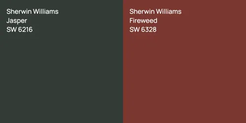 SW 6216 Jasper vs SW 6328 Fireweed