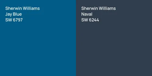 SW 6797 Jay Blue vs SW 6244 Naval