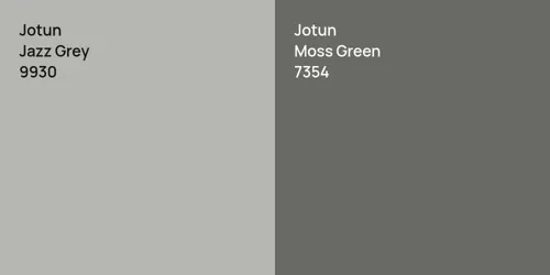 9930 Jazz Grey vs 7354 Moss Green