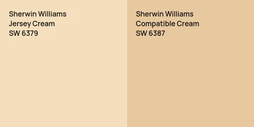 SW 6379 Jersey Cream vs SW 6387 Compatible Cream