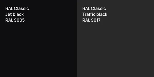 RAL 9005  Jet black vs RAL 9017 Traffic black