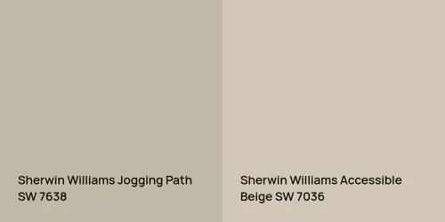 SW 7638 Jogging Path vs SW 7036 Accessible Beige