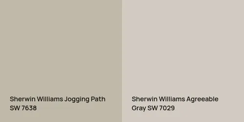 SW 7638 Jogging Path vs SW 7029 Agreeable Gray