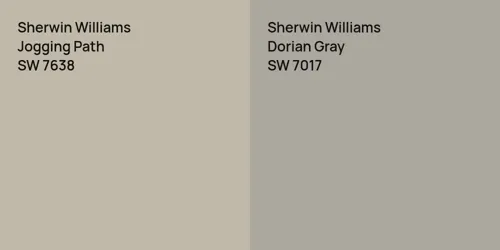 SW 7638 Jogging Path vs SW 7017 Dorian Gray