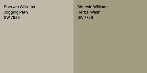 SW 7638 Jogging Path vs SW 7739 Herbal Wash