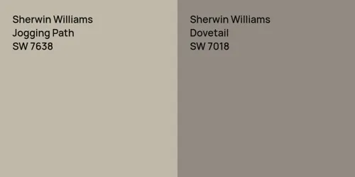 SW 7638 Jogging Path vs SW 7018 Dovetail