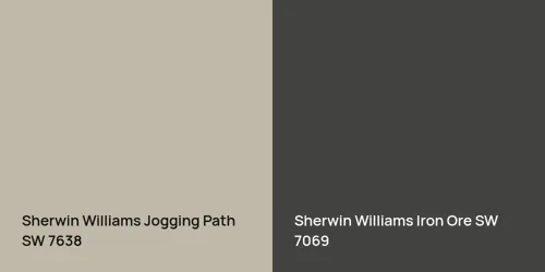 SW 7638 Jogging Path vs SW 7069 Iron Ore