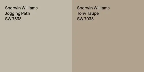 SW 7638 Jogging Path vs SW 7038 Tony Taupe