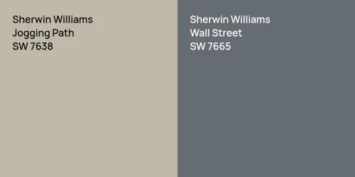 SW 7638 Jogging Path vs SW 7665 Wall Street