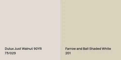 90YR 73/029 Just Walnut vs 201 Shaded White