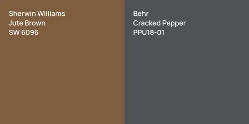 SW 6096 Jute Brown vs PPU18-01 Cracked Pepper