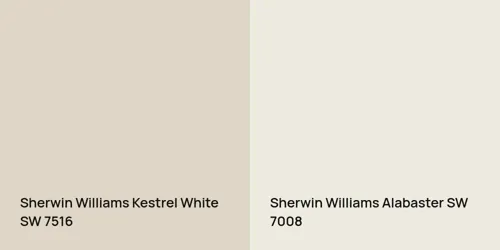 SW 7516 Kestrel White vs SW 7008 Alabaster