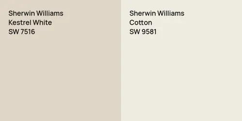 SW 7516 Kestrel White vs SW 9581 Cotton