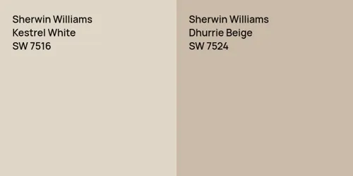 SW 7516 Kestrel White vs SW 7524 Dhurrie Beige