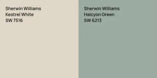 SW 7516 Kestrel White vs SW 6213 Halcyon Green