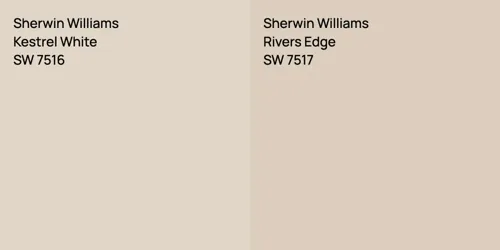 SW 7516 Kestrel White vs SW 7517 Rivers Edge