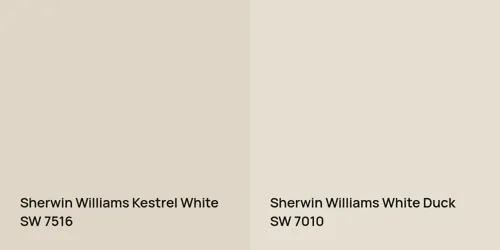 SW 7516 Kestrel White vs SW 7010 White Duck