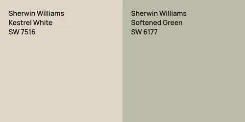 SW 7516 Kestrel White vs SW 6177 Softened Green