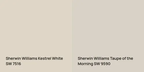 SW 7516 Kestrel White vs SW 9590 Taupe of the Morning