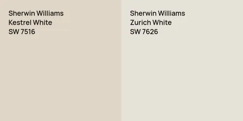 SW 7516 Kestrel White vs SW 7626 Zurich White