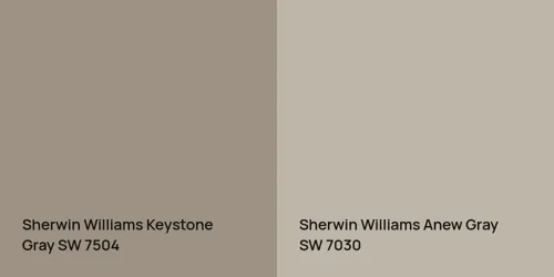 SW 7504 Keystone Gray vs SW 7030 Anew Gray