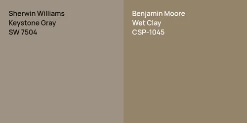 SW 7504 Keystone Gray vs CSP-1045 Wet Clay