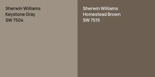 SW 7504 Keystone Gray vs SW 7515 Homestead Brown