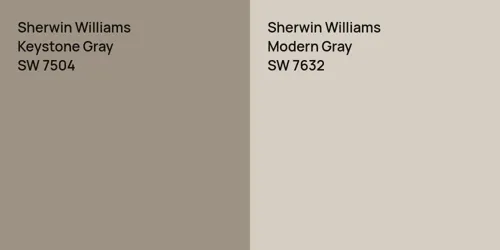 SW 7504 Keystone Gray vs SW 7632 Modern Gray