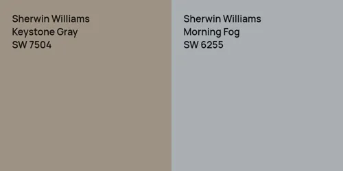 SW 7504 Keystone Gray vs SW 6255 Morning Fog