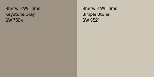 SW 7504 Keystone Gray vs SW 9521 Simple Stone