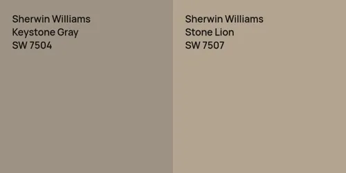 SW 7504 Keystone Gray vs SW 7507 Stone Lion