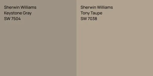 SW 7504 Keystone Gray vs SW 7038 Tony Taupe