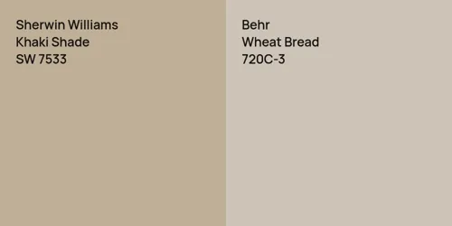 SW 7533 Khaki Shade vs 720C-3 Wheat Bread