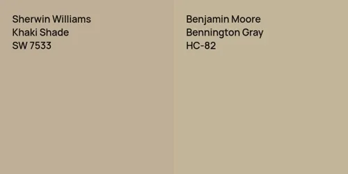 SW 7533 Khaki Shade vs HC-82 Bennington Gray