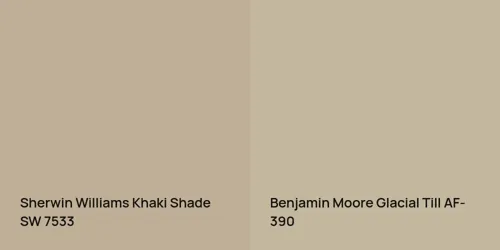 SW 7533 Khaki Shade vs AF-390 Glacial Till