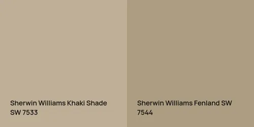 SW 7533 Khaki Shade vs SW 7544 Fenland