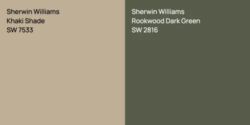 SW 7533 Khaki Shade vs SW 2816 Rookwood Dark Green