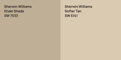 SW 7533 Khaki Shade vs SW 6141 Softer Tan