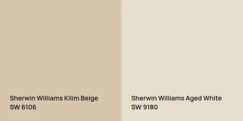 SW 6106 Kilim Beige vs SW 9180 Aged White